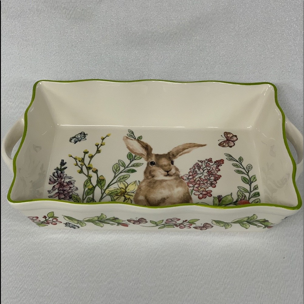 Grace Pantry Bunny Floral Baking/Casserole Dish